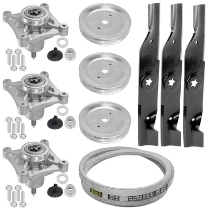 Deck Spindle Pulley Belt Rebuild Kit for Husqvarna YTH1848XP (48 in)
