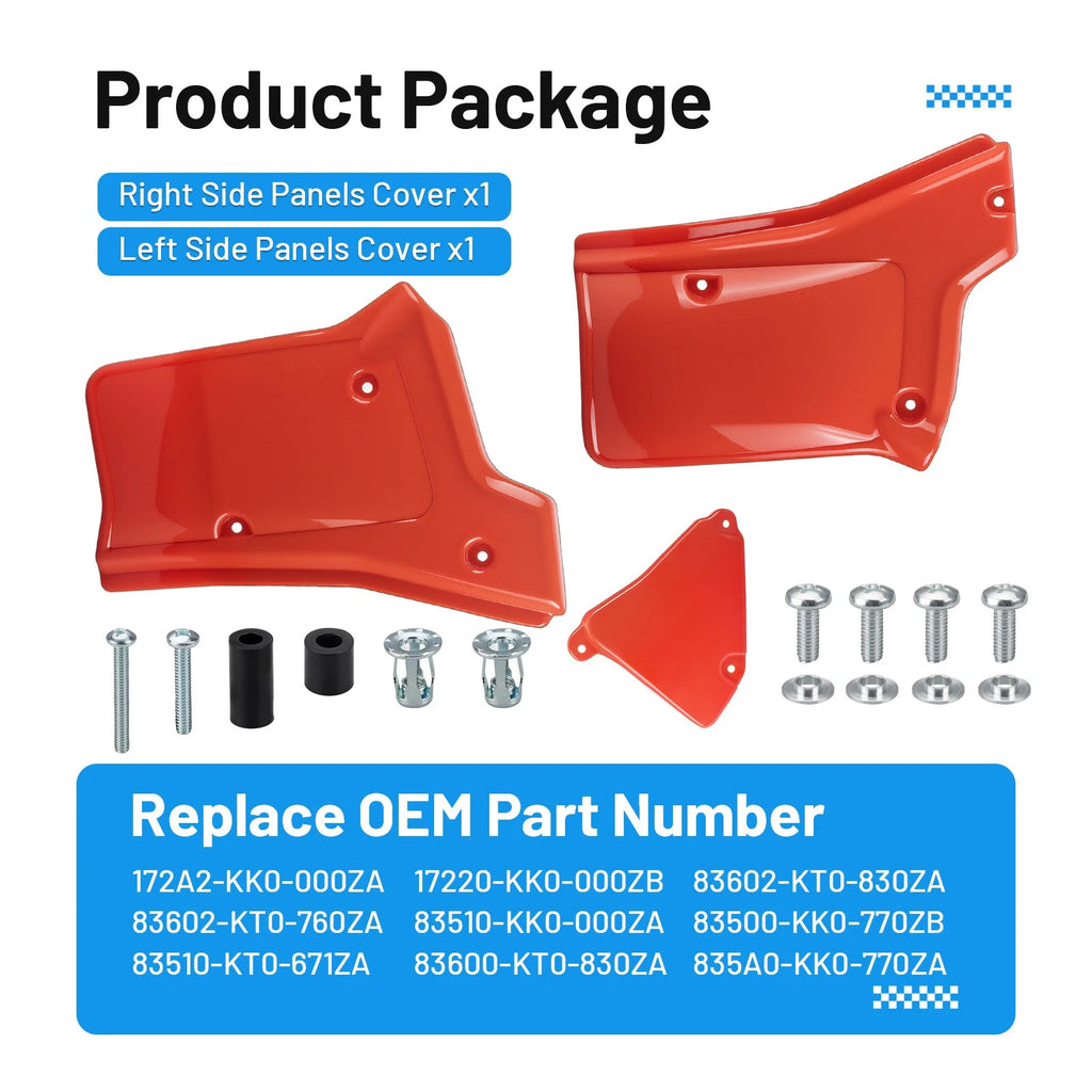 Set of 2 Side Panel Covers for Honda XR200R (1984–2002) Red