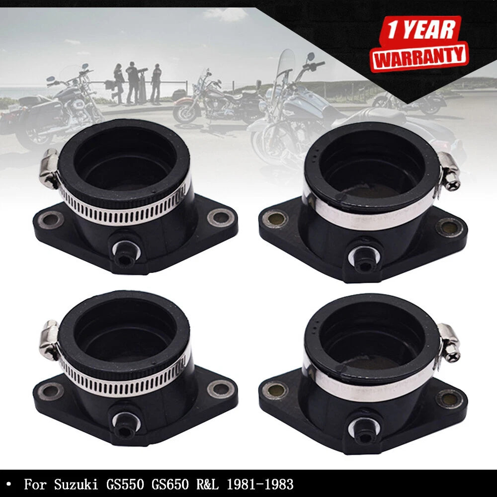 4X Carburetor Intake Manifold Boot for Suzuki GS550 GS650 (1981–1983)