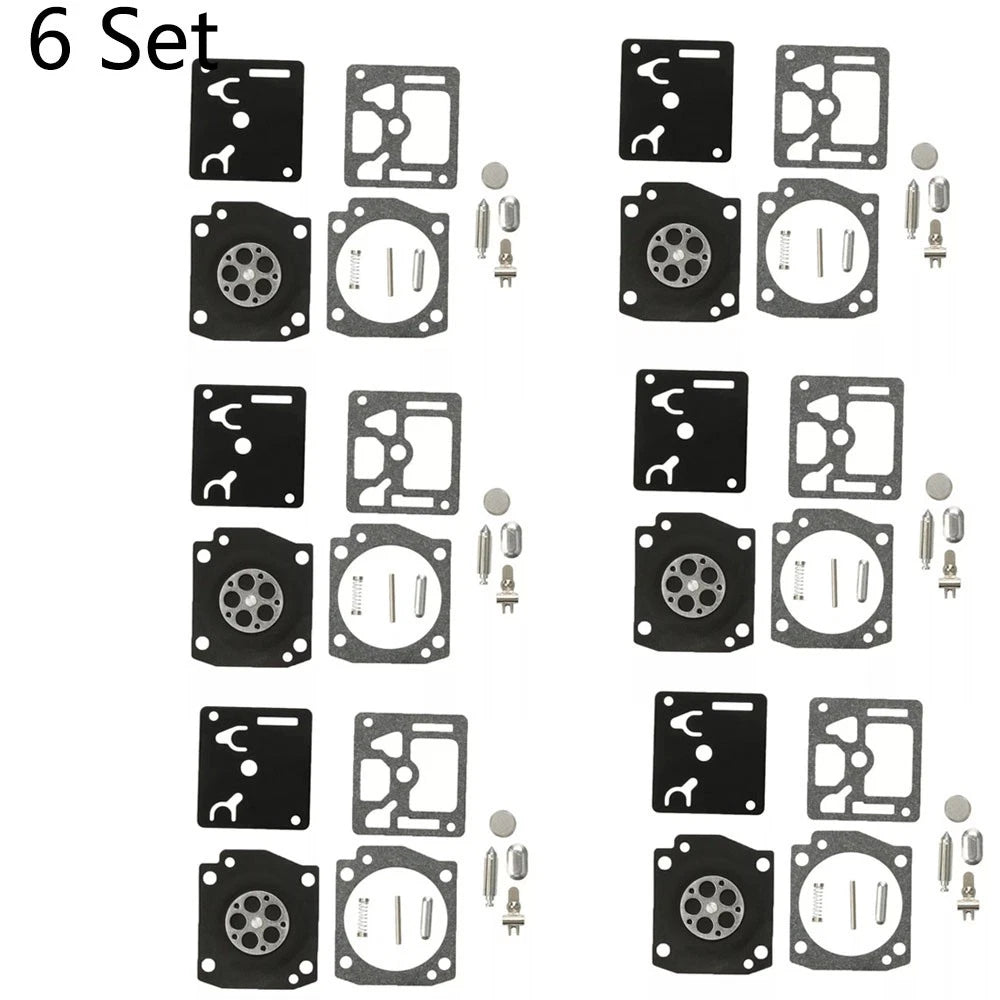 Set of 6 Chainsaw Carburetor Rebuild Kit for Husqvarna 346XP 350 353 (Zama RB-122)