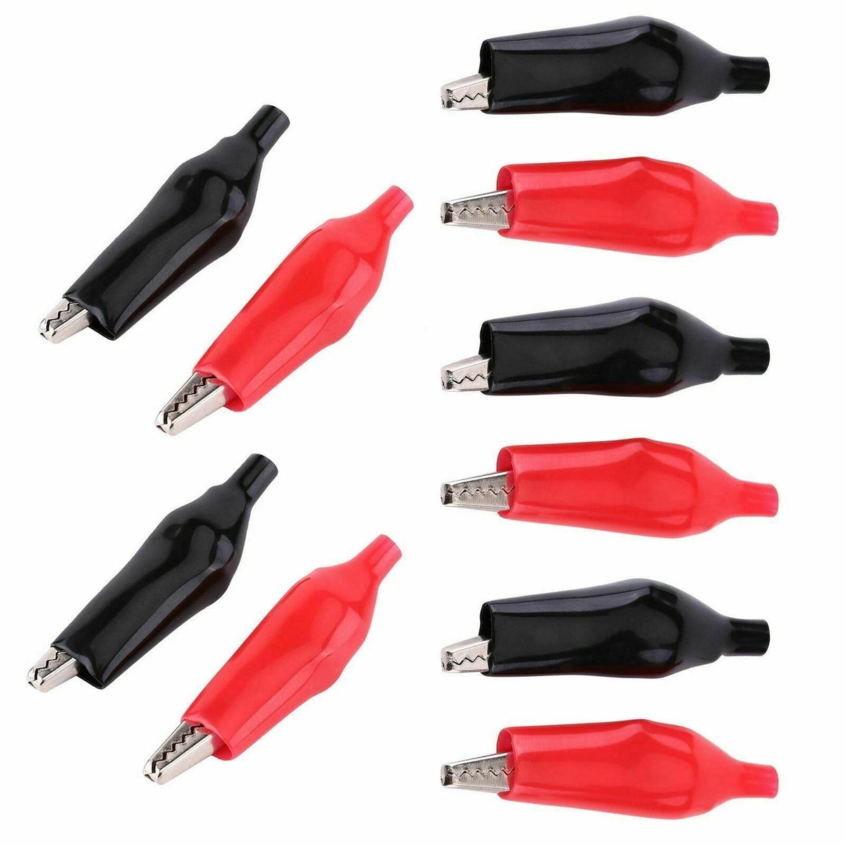 10 x Insulated Crocodile Clips Battery Connectors 5A Clamps