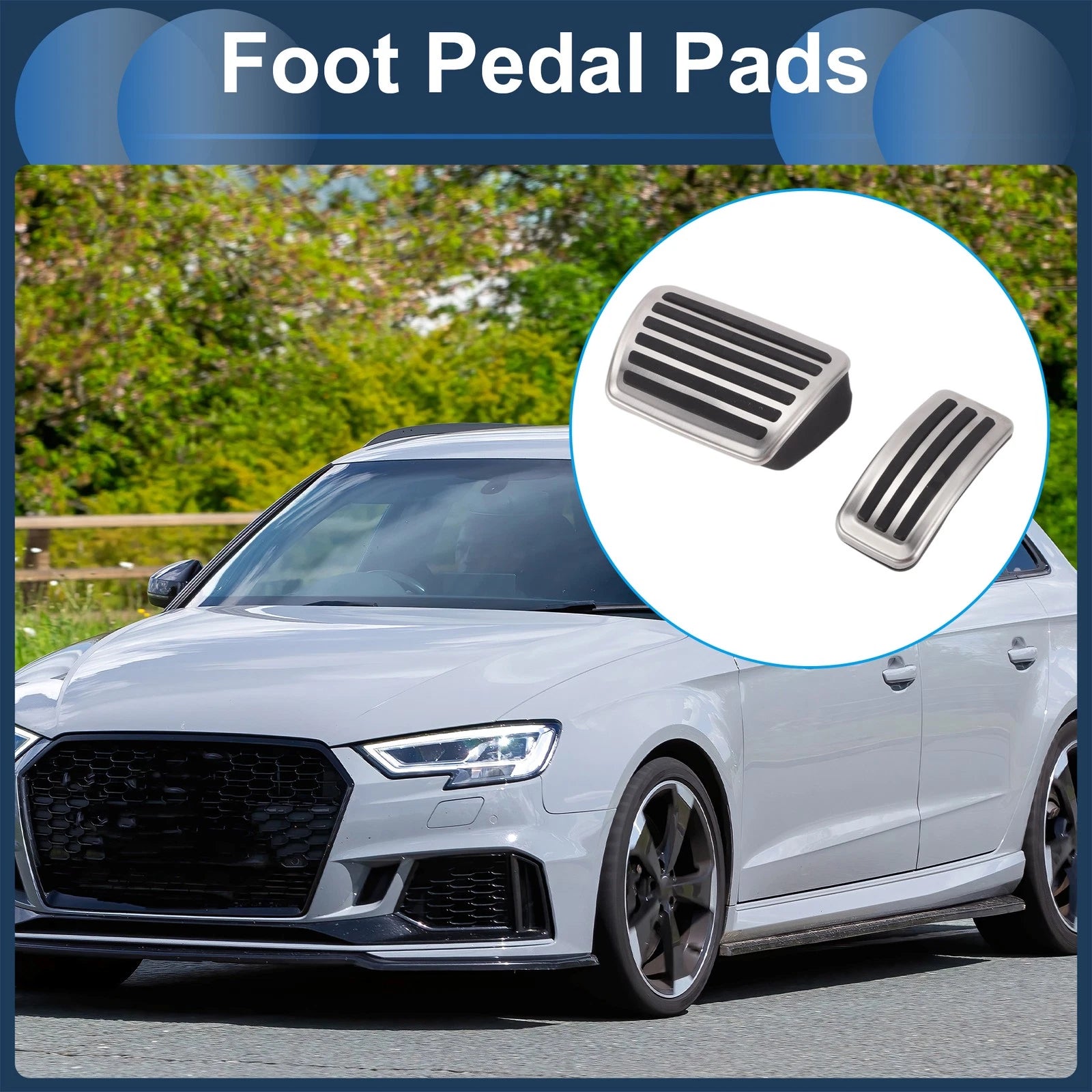 2 Pcs Automatic Foot Accelerator Pedal Covers Replacement for Audi Q7 (2016–2017)