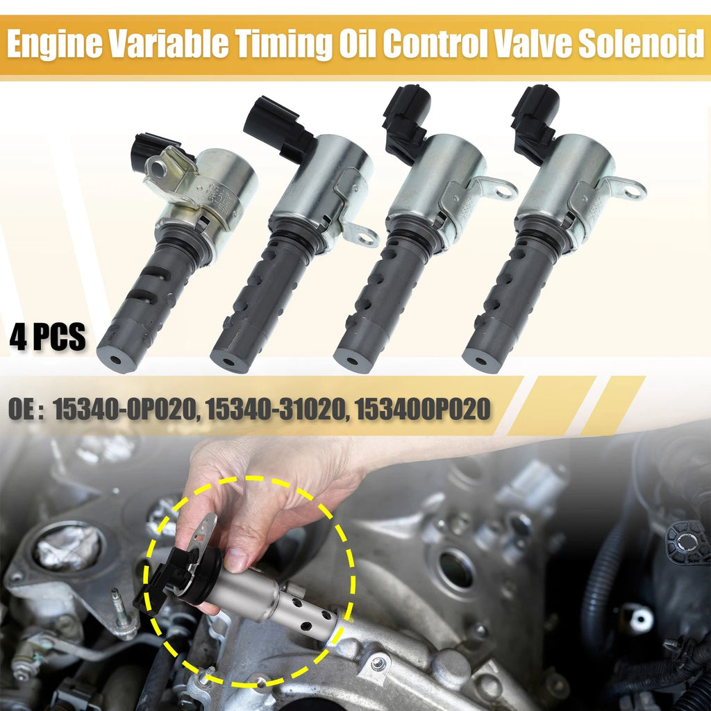 4pc VVT Variable Valve Timing Solenoid Replacement for Toyota Avalon Camry (2000–2015)