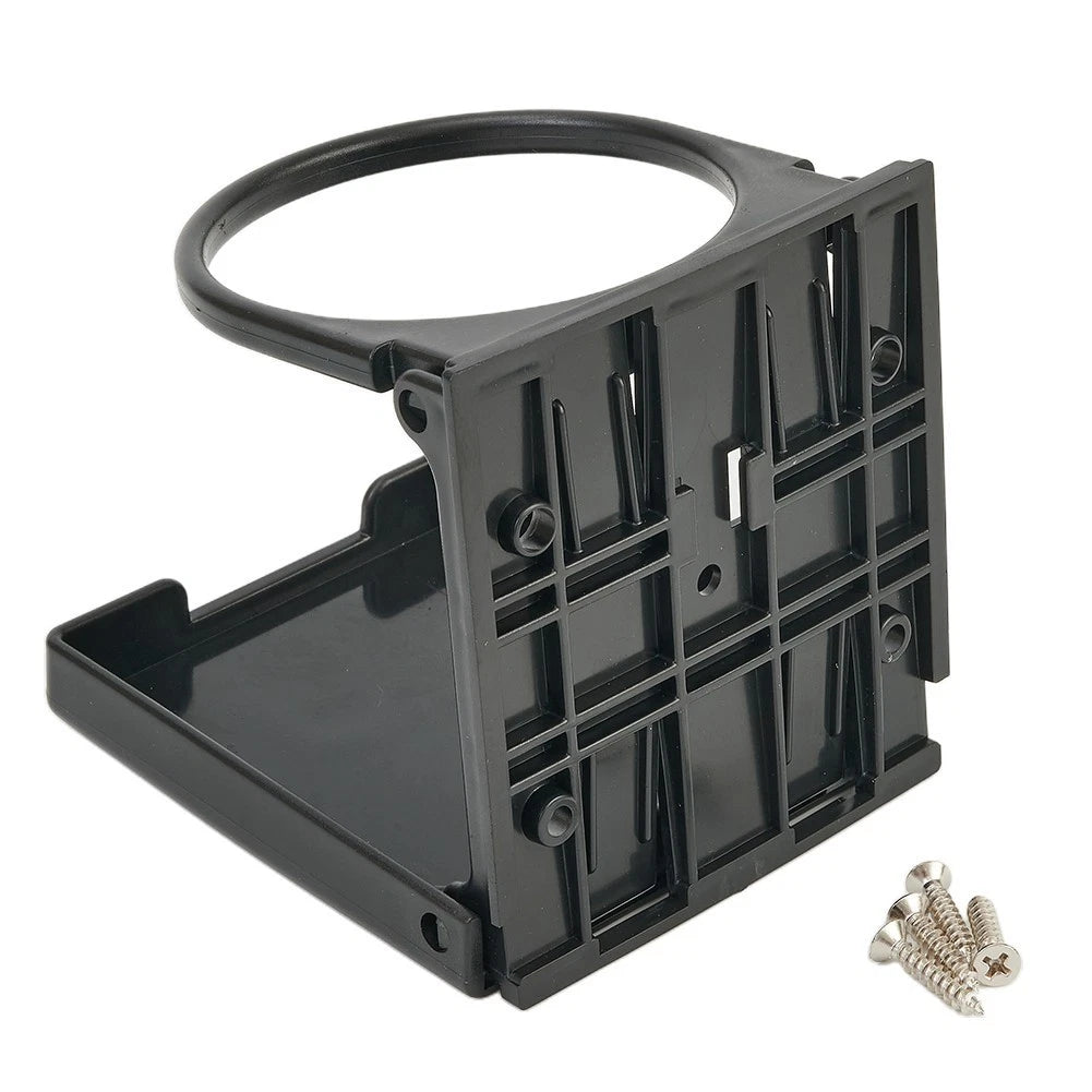 Black Folding Adjustable Drink Holder for Car Truck Boat (Universal Fit)