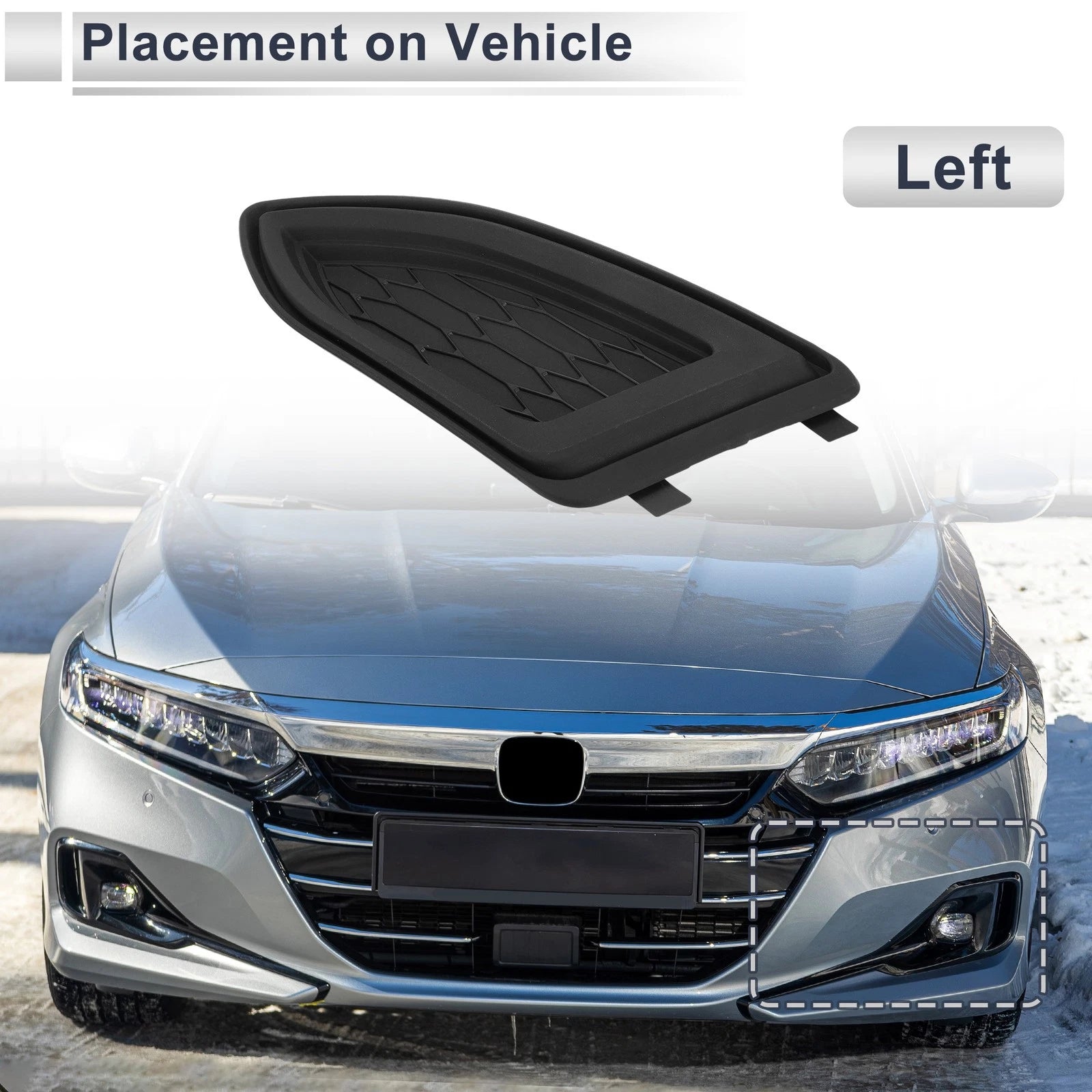 Front Left Fog Light Grill 1 Pc for Ford Edge (2015–2018)