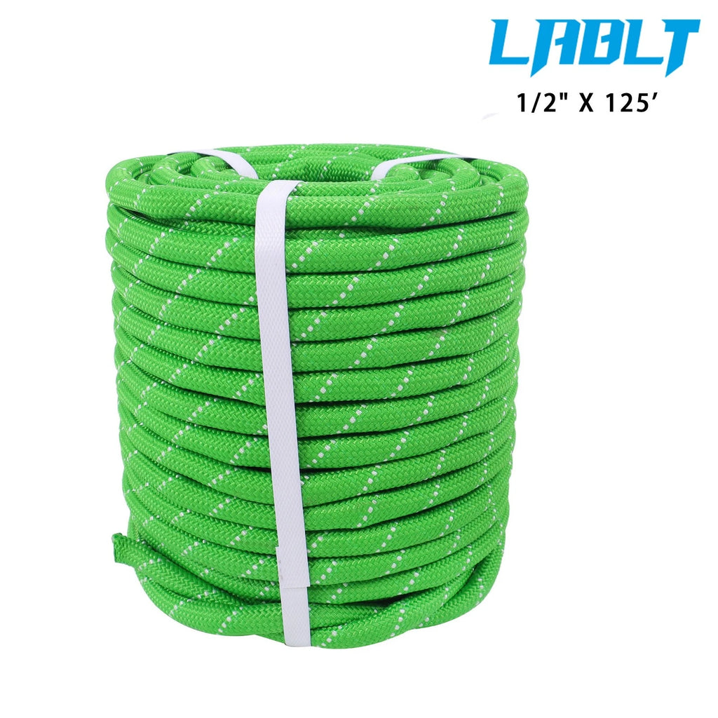 Braided Polyester Rope 1/2 In ×125 Ft for Arborist Use (LABLT)