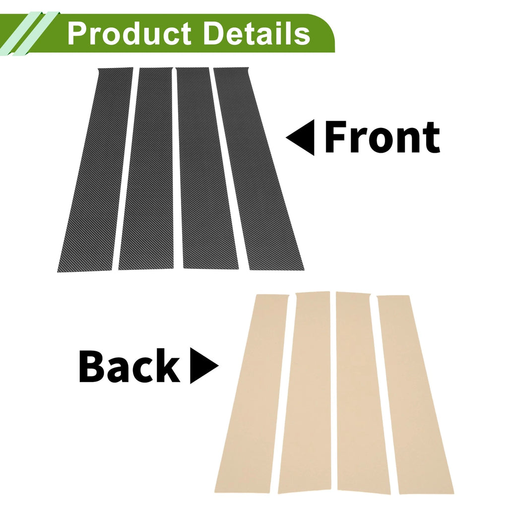 Pillar Window Trim Kit Carbon Fiber for Dodge Ram (2009–2018)