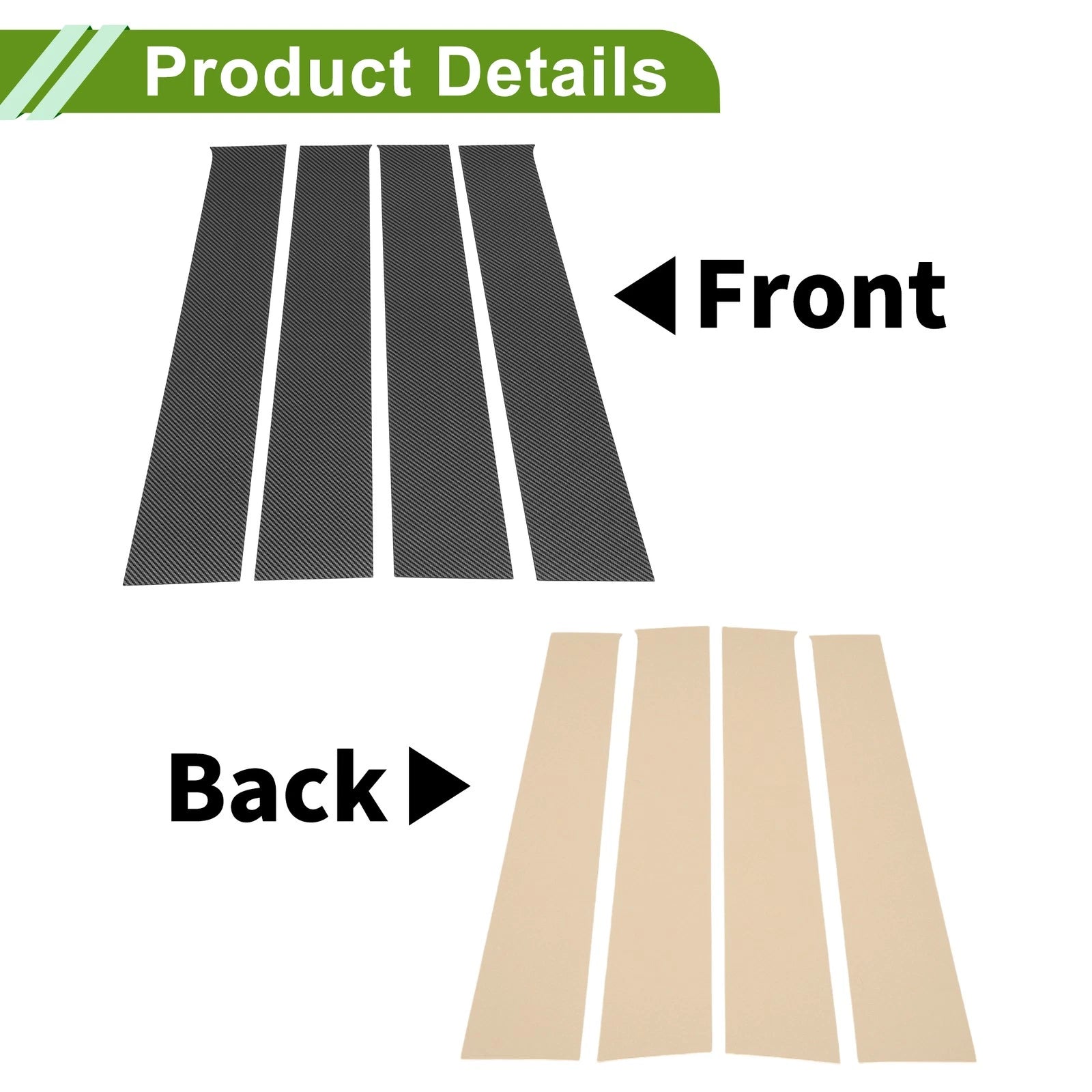 Pillar Window Trim Kit Carbon Fiber for Dodge Ram (2009–2018)