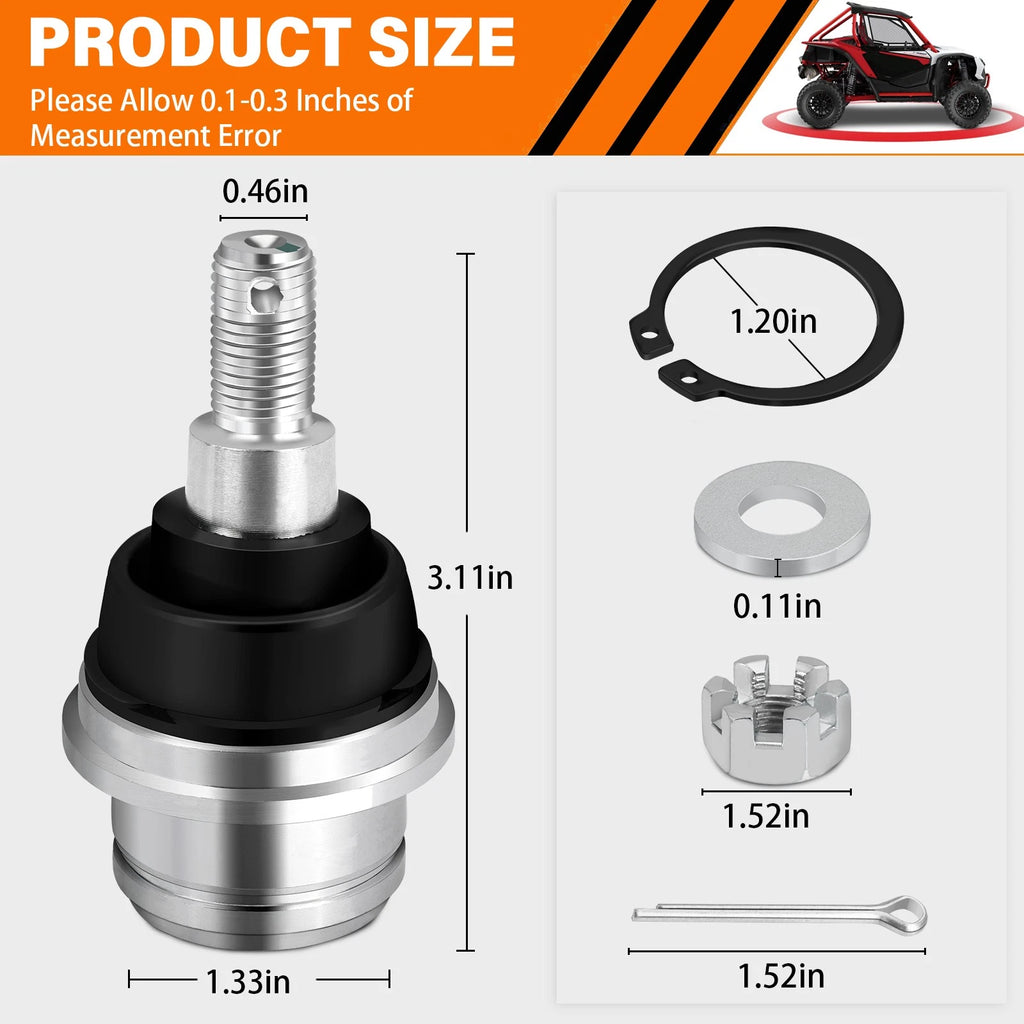 Set of 2 Front Upper Ball Joints for Honda Pioneer 1000-6 (2023–2024) 51375-HL6-A02