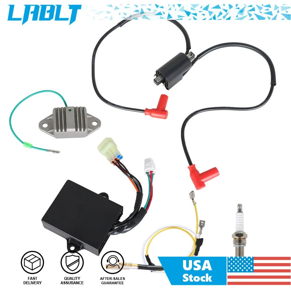 Ignition Coil CDI Box Regulator & Spark Plug for Yamaha YFZ350 (2004–2005)