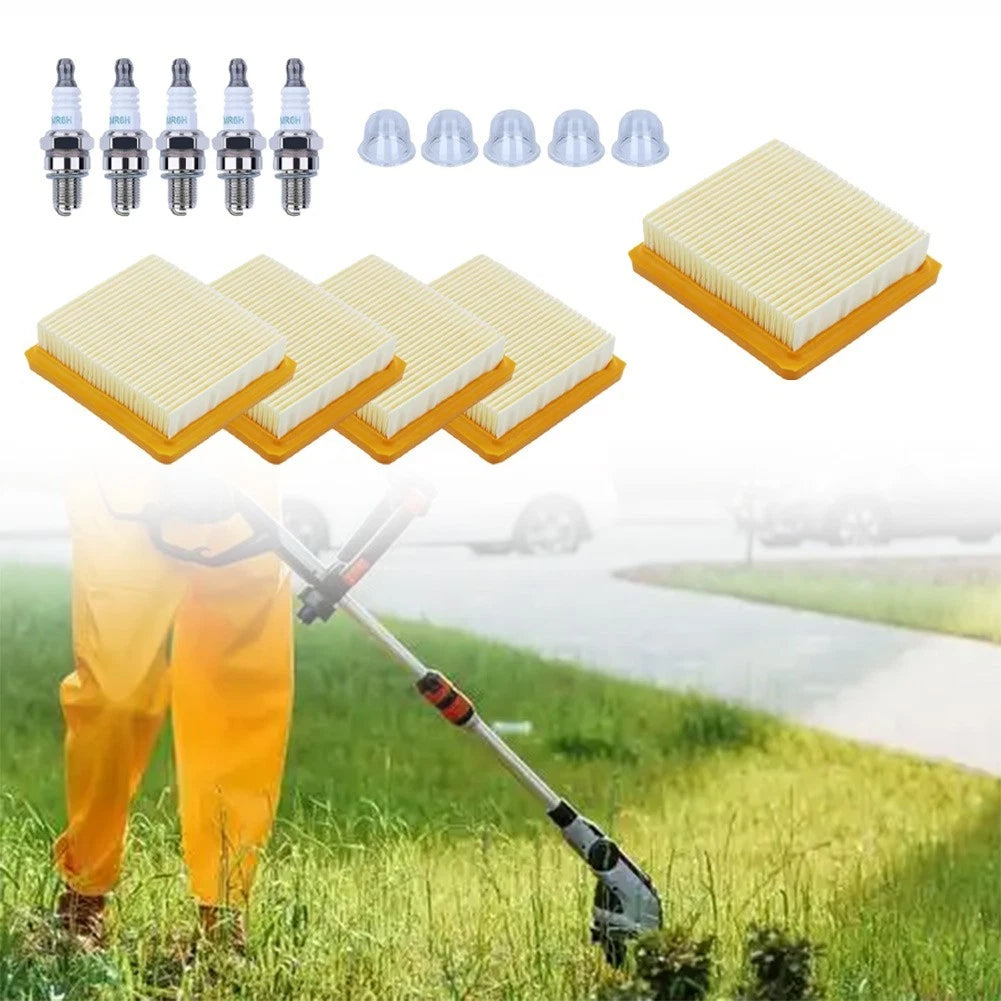 Trimmer Filter Kit with Spark Plugs for Trimmer (5pcs)