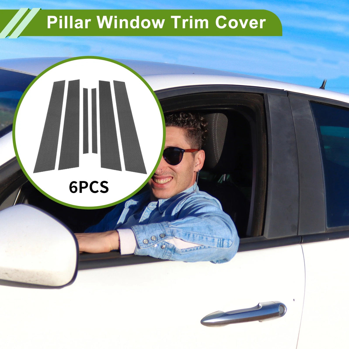 6 Pcs Door Pillar Window Trim Replacement for BMW 3-Series (1999–2005)