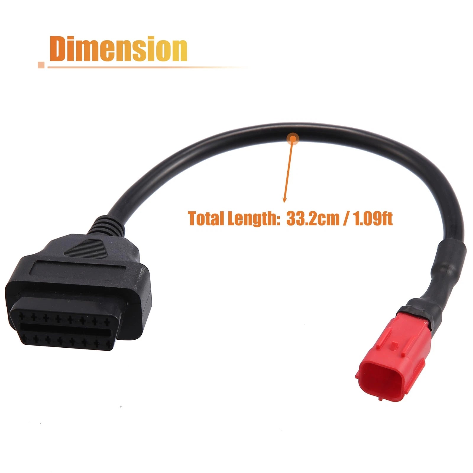 OBD2 Diagnostic Adapter Cable 6 Pin to OBDII for Motorcycle (OEM Replacement)