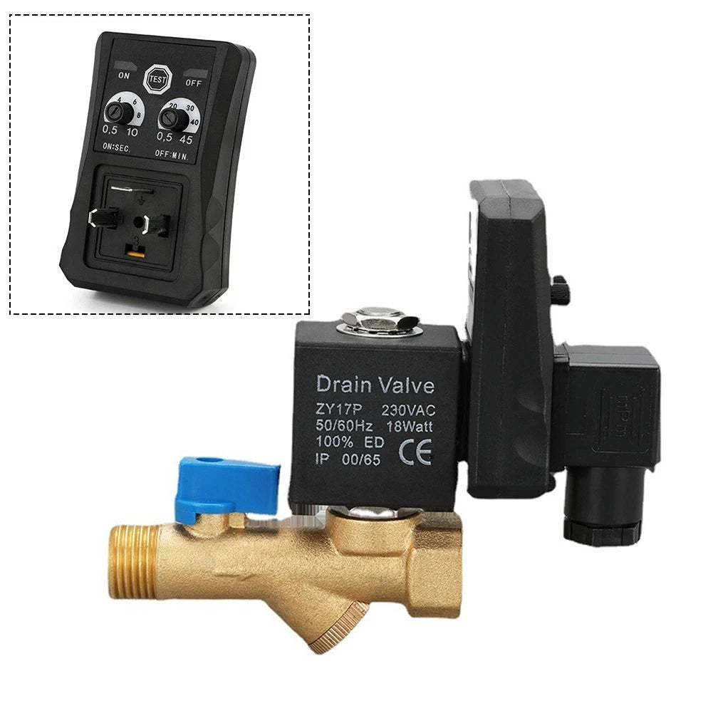 Medium Pressure Drain Timer Solenoid Valve for Air Compressor (1/2 Inch)