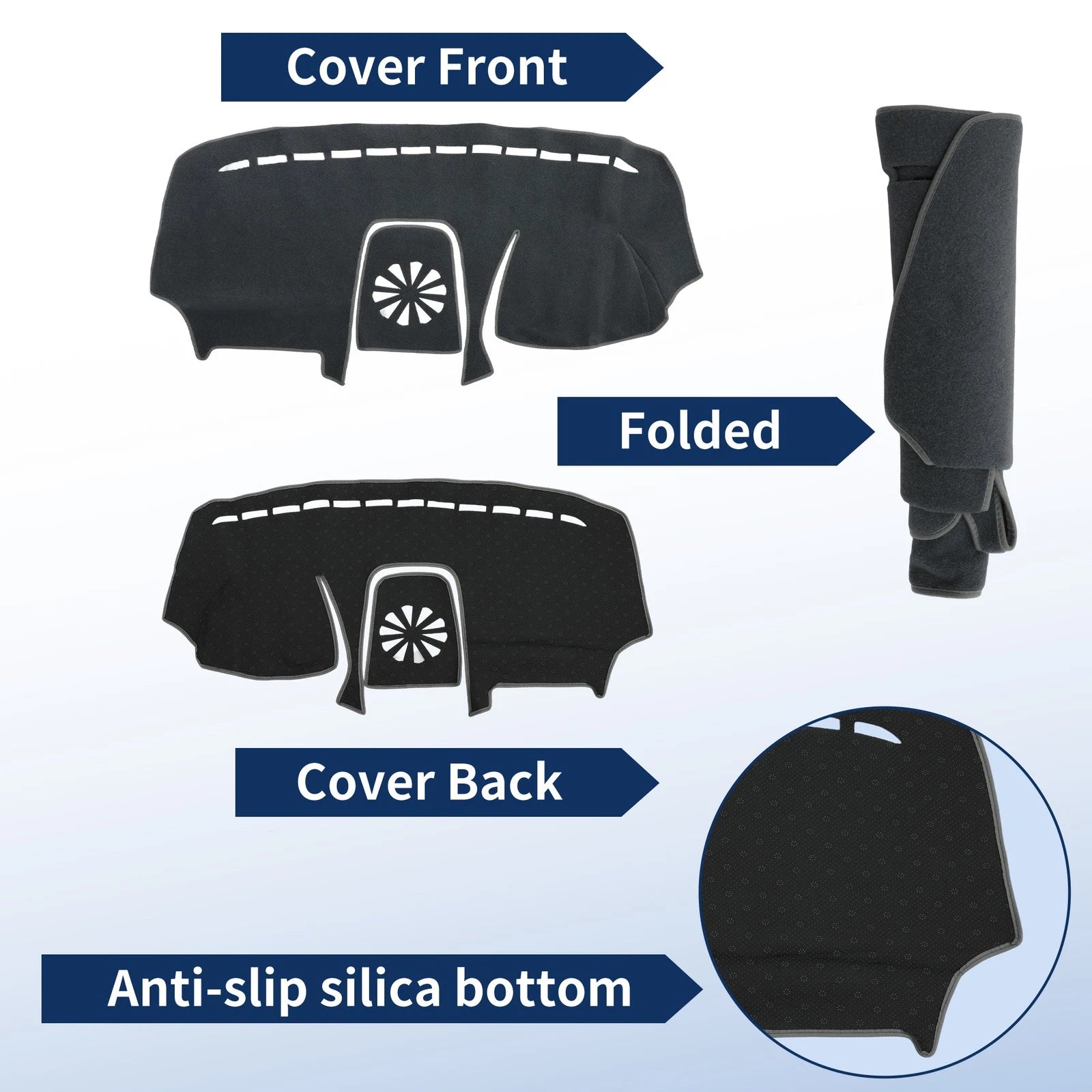 Dash Cover for Ford EcoSport (2018–2022) - Polyester Gray