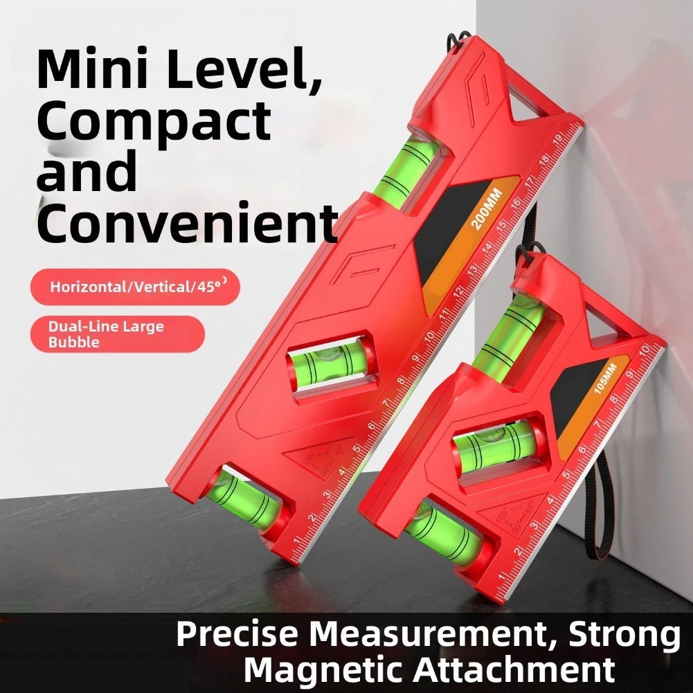 Magnetic Spirit Level with High Precision Metric Scale