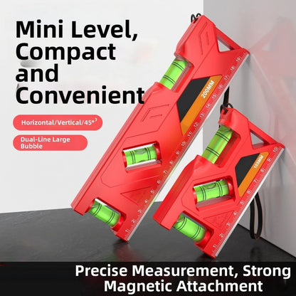 Magnetic Spirit Level with High Precision Metric Scale