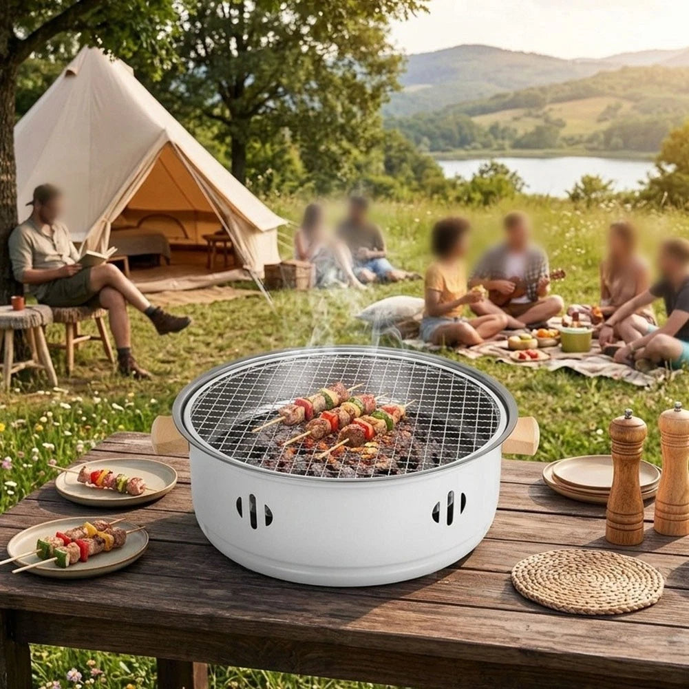 Charcoal Grill with Non-Stick Grate for Outdoor Cooking