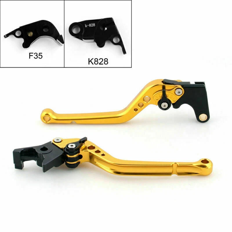 Long Brake Clutch Levers for Kawasaki ZX636R / ZX6RR (2005–2006) Gold T9