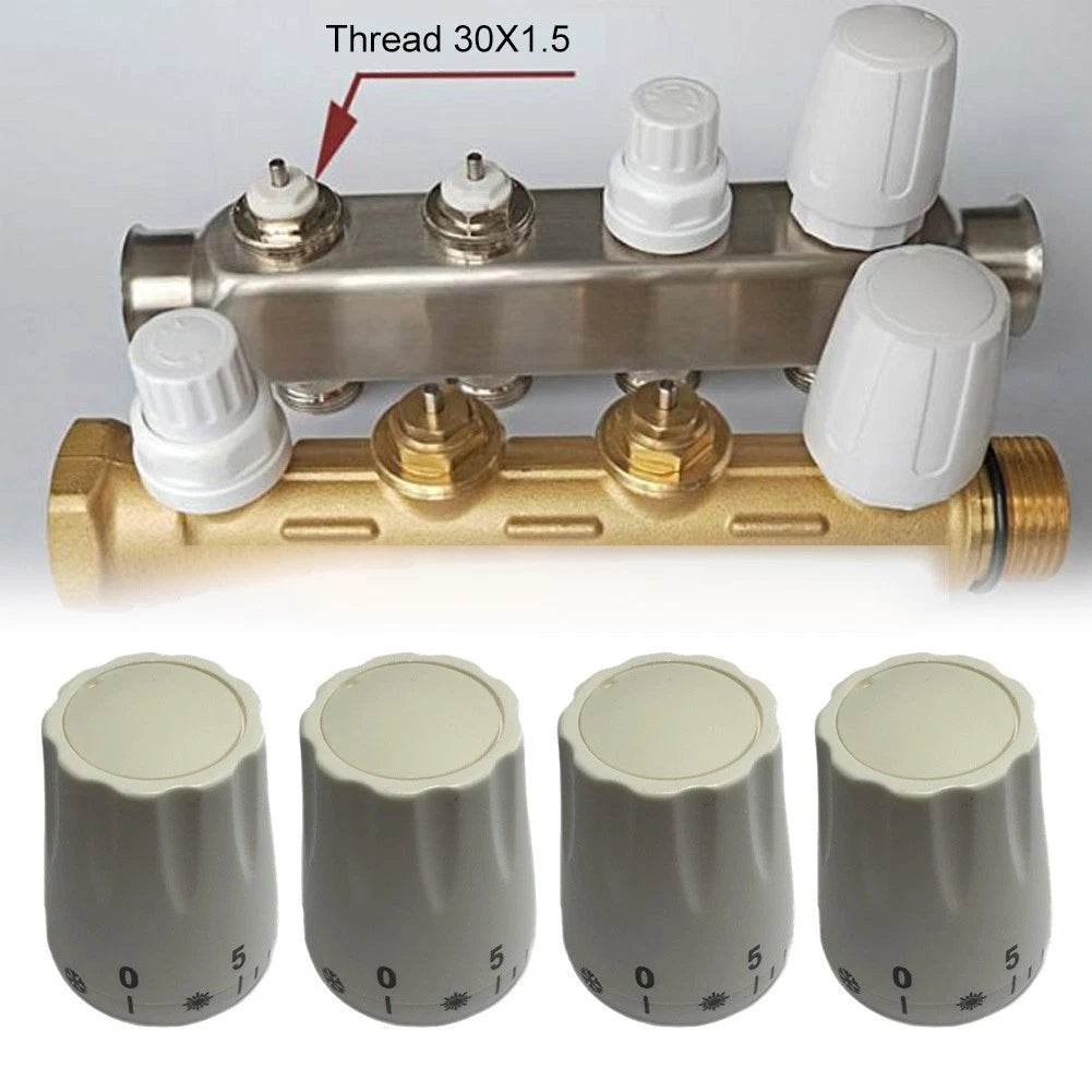 4X Underfloor Heating Manifold Handwheel Thermostatic Valve Rotary Control