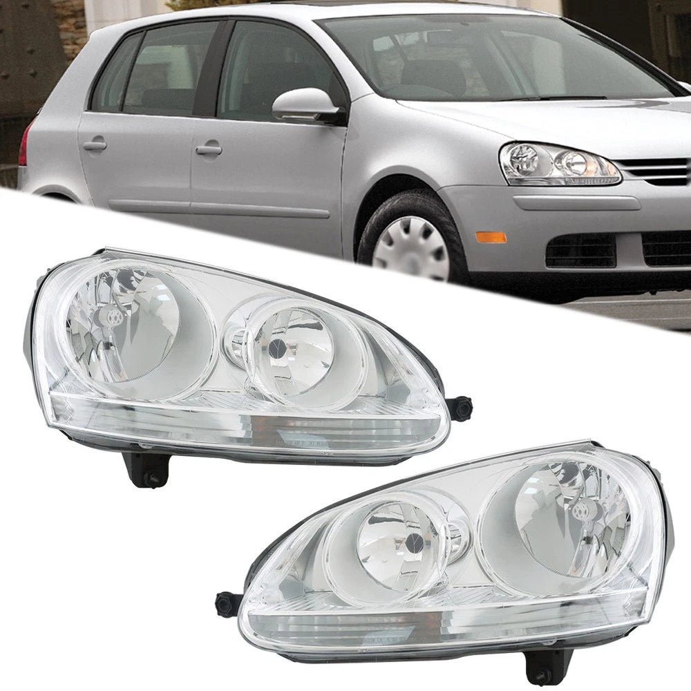 Headlights for VW Rabbit Jetta (2005–2009) Chrome Halogen LH+RH