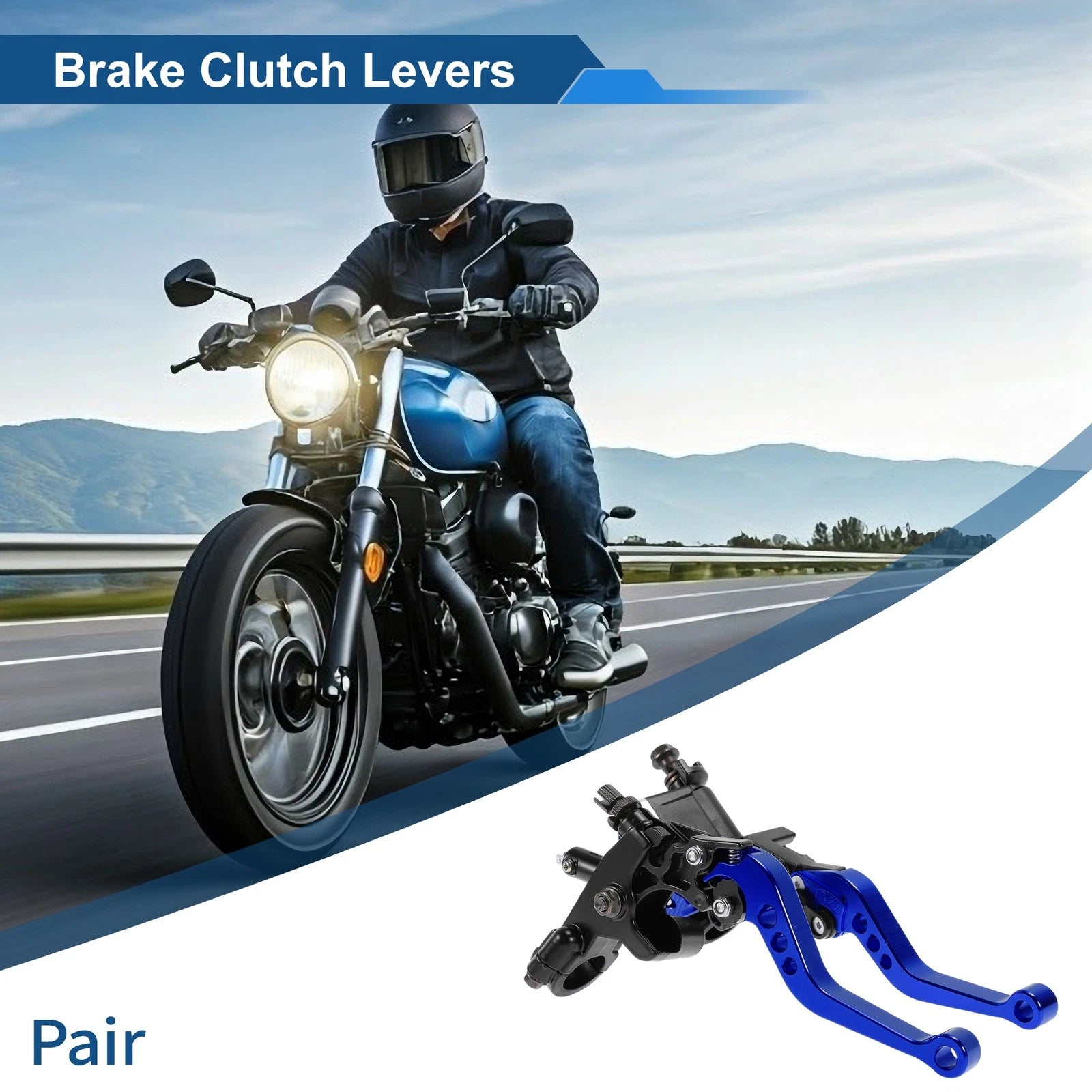 Adjustable Short Brake Clutch Levers for Honda (Solid Blue)