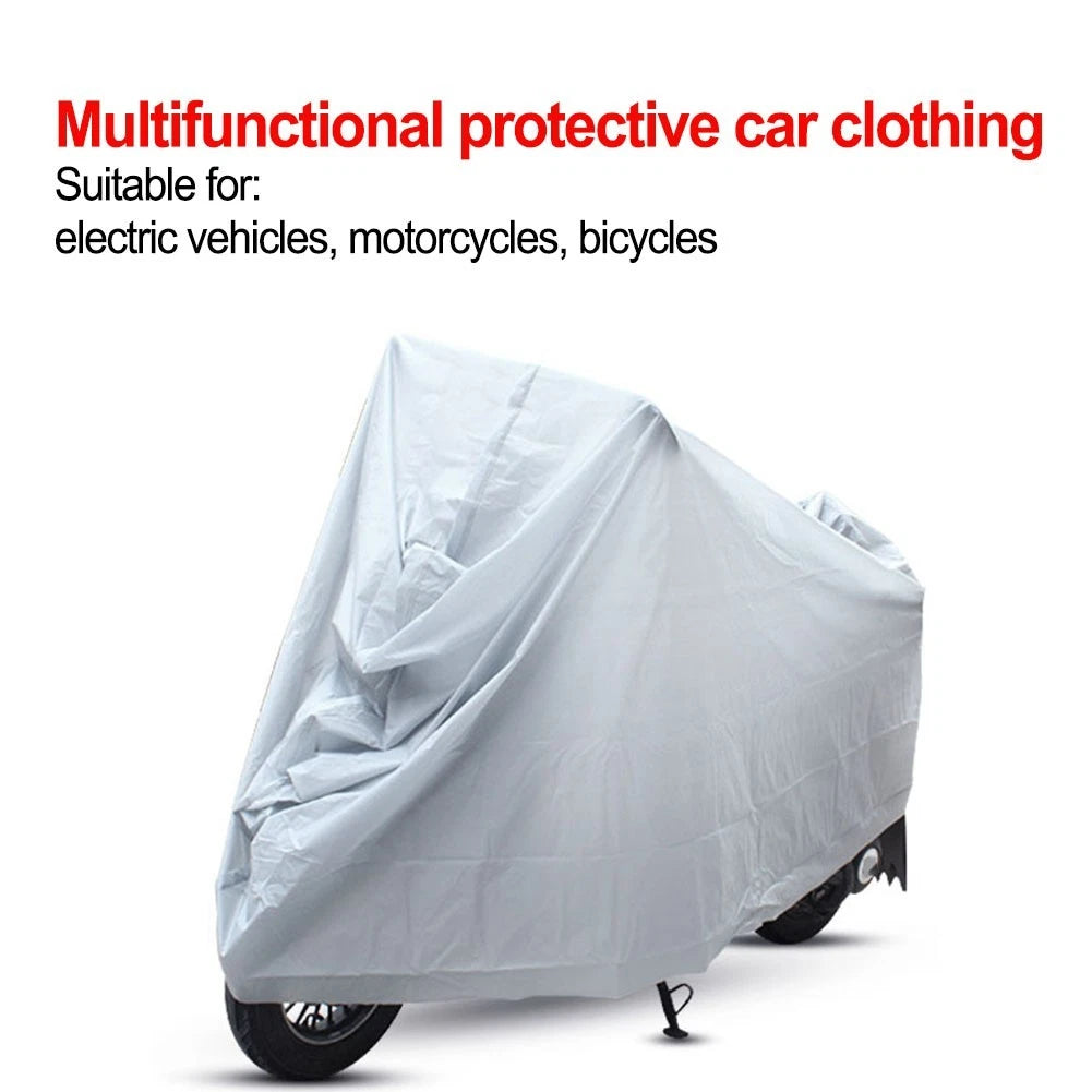 Bike Cover for Motorcycle (Rain Protection, Silver Sun Protection)