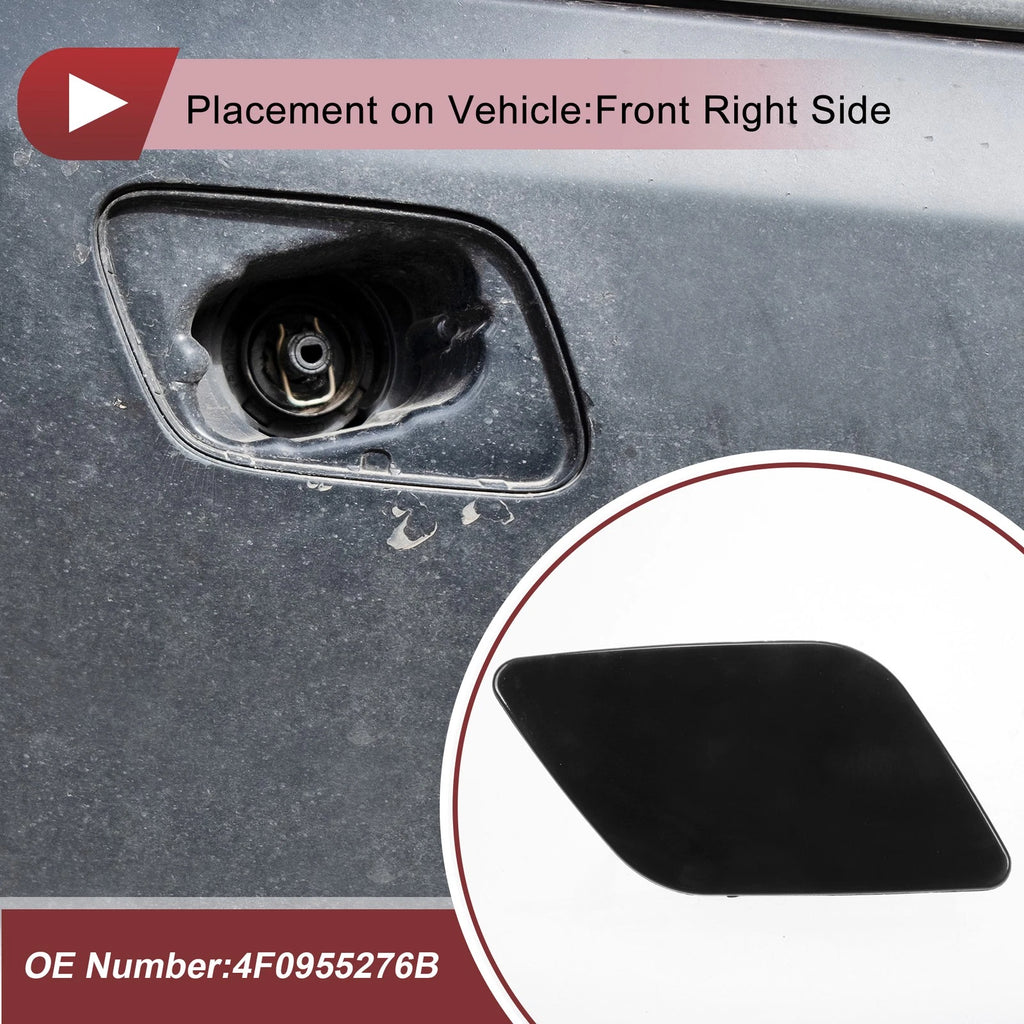 Front Right Washer Nozzle Cover Cap for Audi A6 (2009–2010) Black