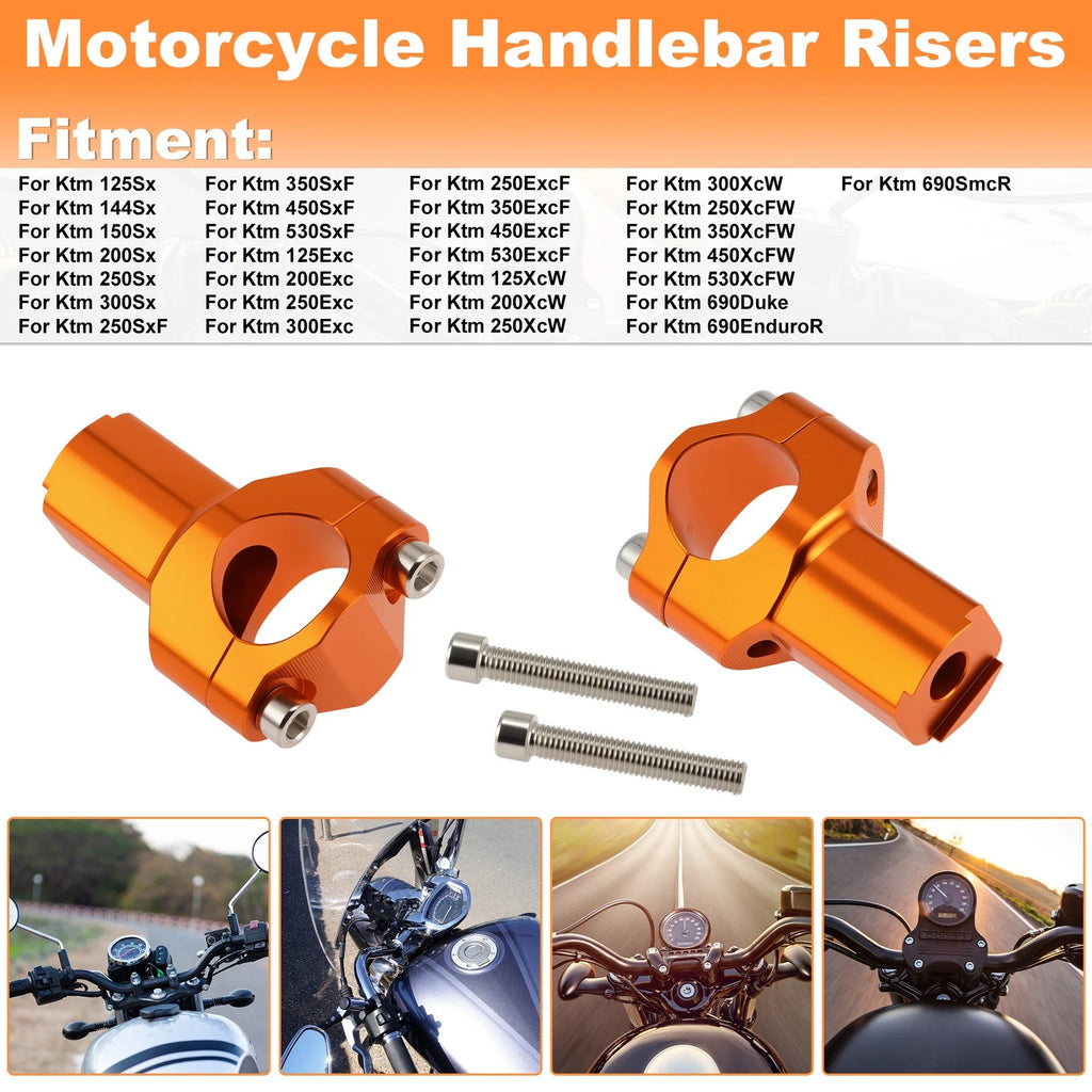 Handlebar Riser for KTM 125SX (28 mm/1.1 inch, Orange)