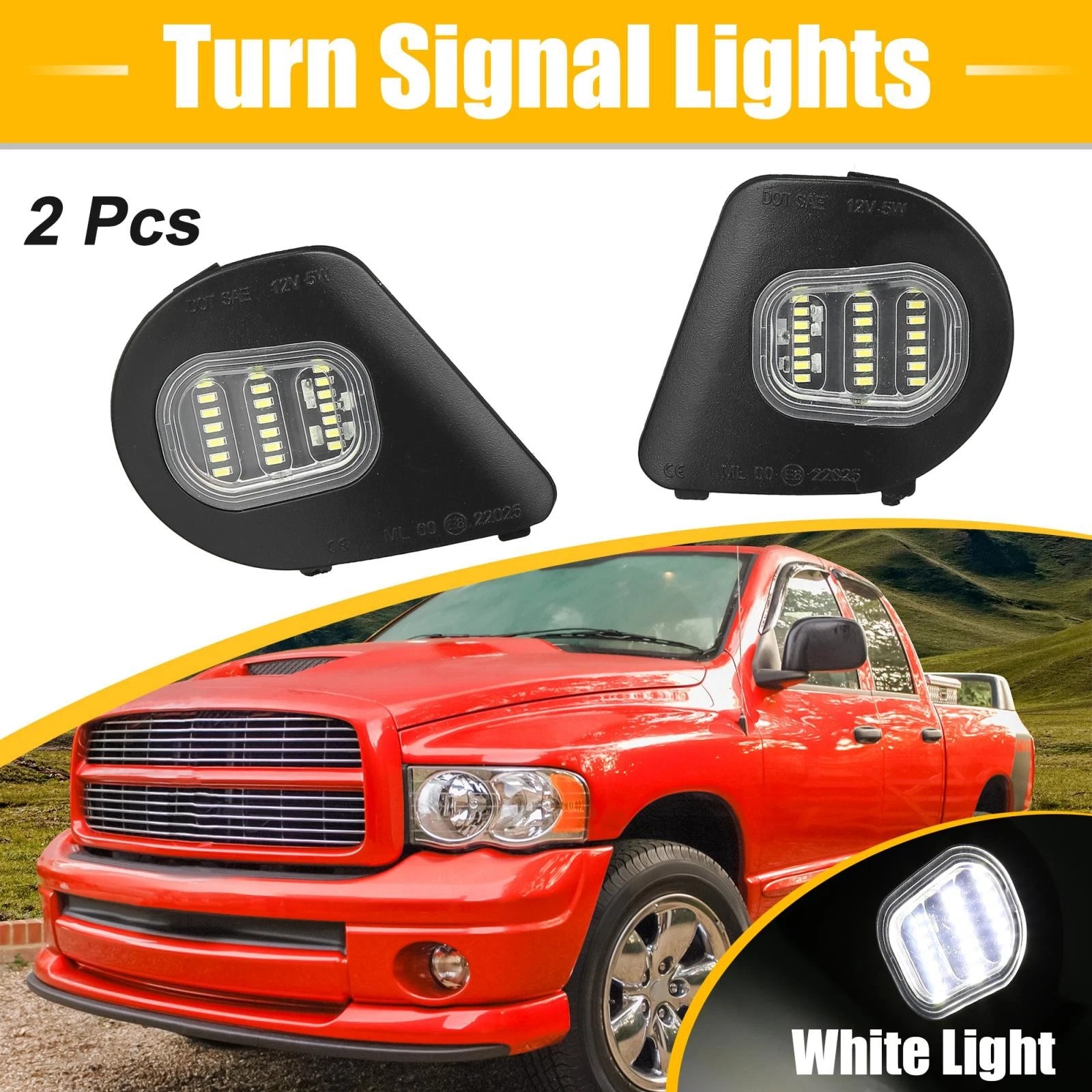 Turn Signal Light Front Left Replacement for Dodge 1500 2500 3500 (2013–2018)