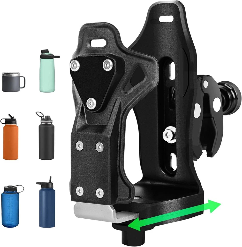 Cup Holder for Motorcycle ATV (Anti Theft, Extra Large, Black)