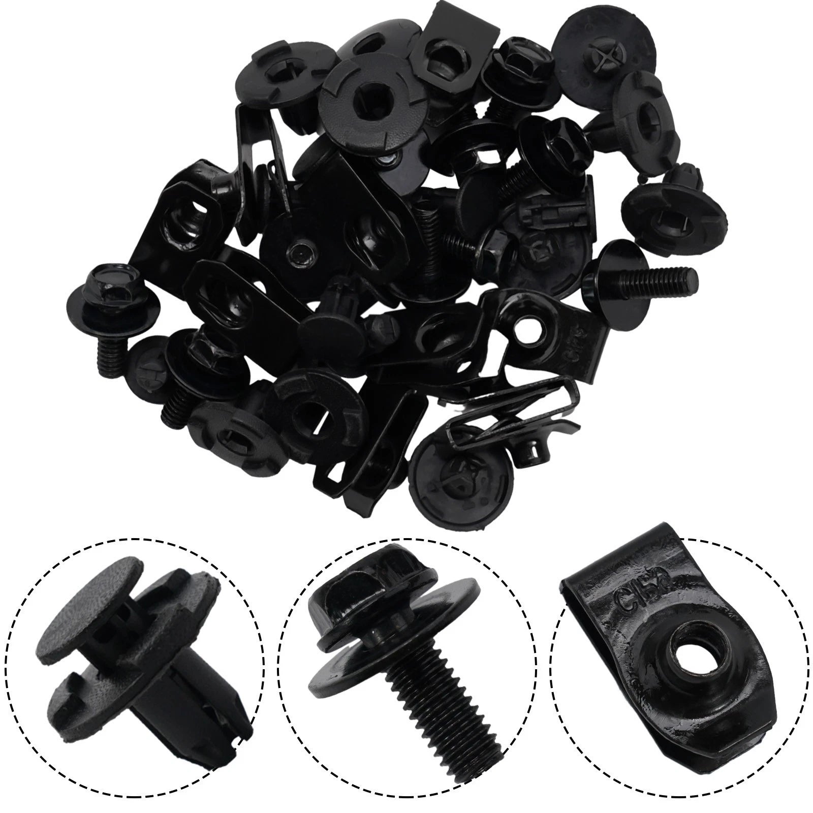 30pcs Metal Engine Nut Clamps for Various Makes and Models