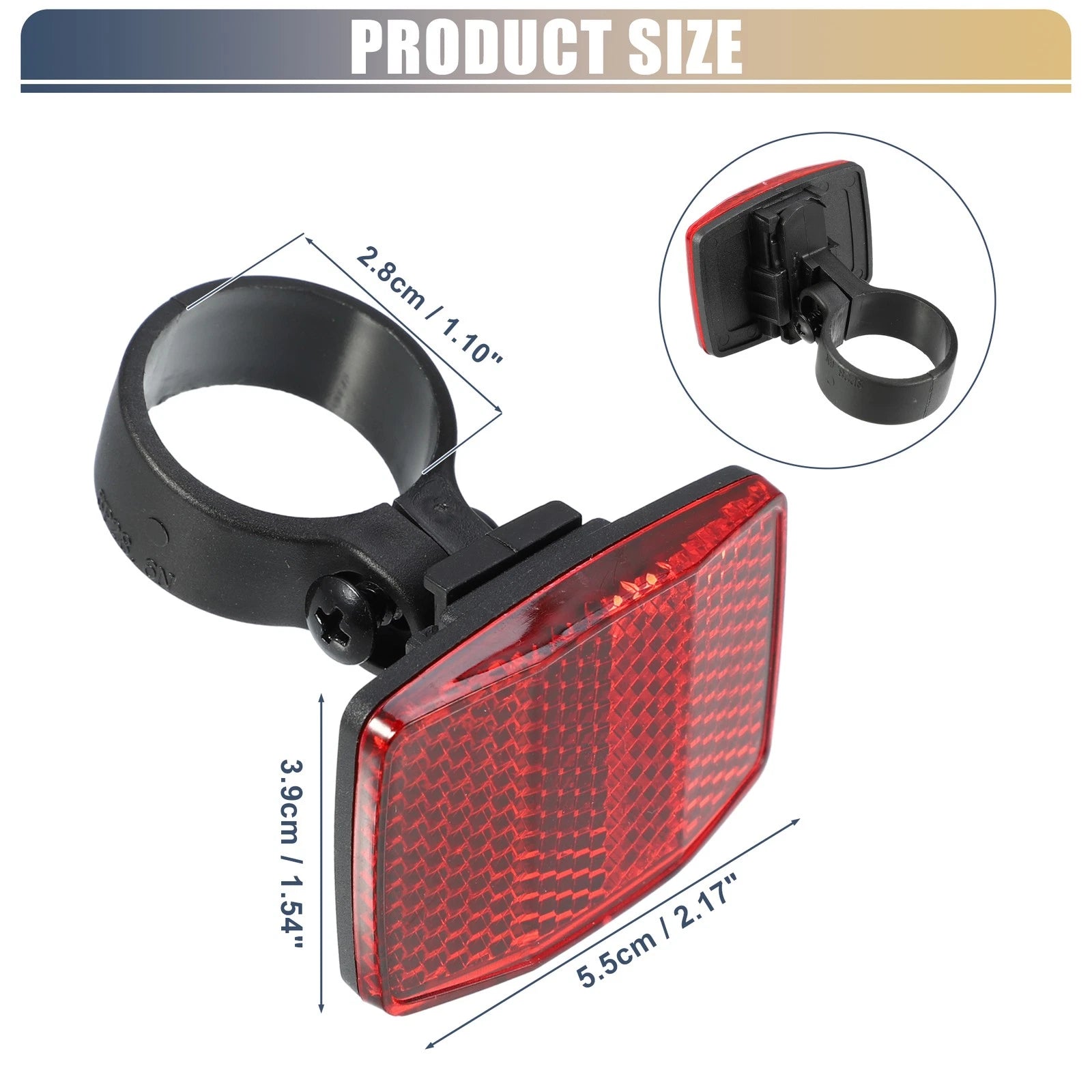 Bike Reflectors Rear 2.8cm Warning Reflector for Bicycle Universal (1980–2026)