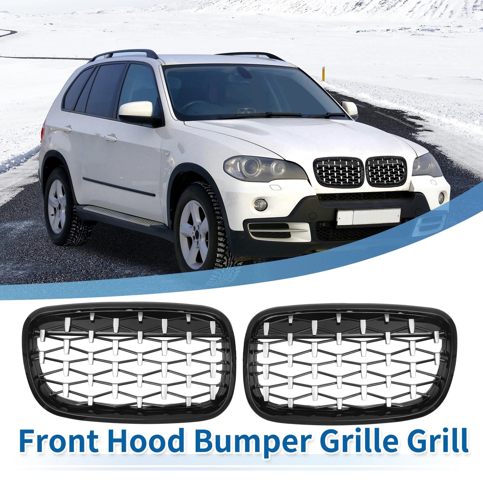 Front Hood Bumper Grille Grill Replacement for BMW X5 X6 (2008–2013)