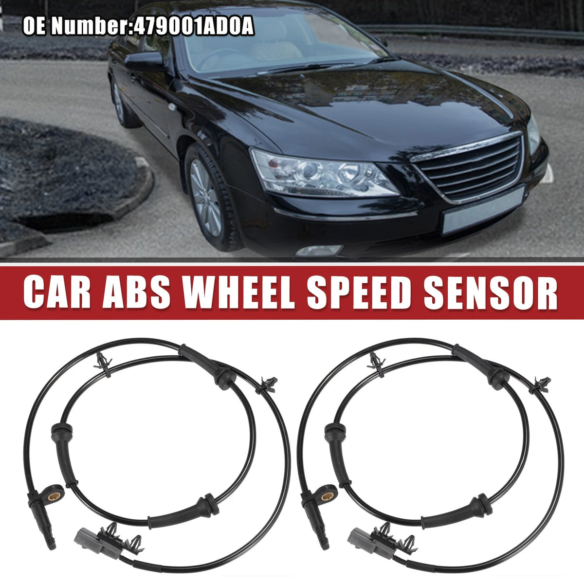 2 Pcs ABS Wheel Speed Sensor for Nissan Murano (2010–2014) No. 479001AD0A