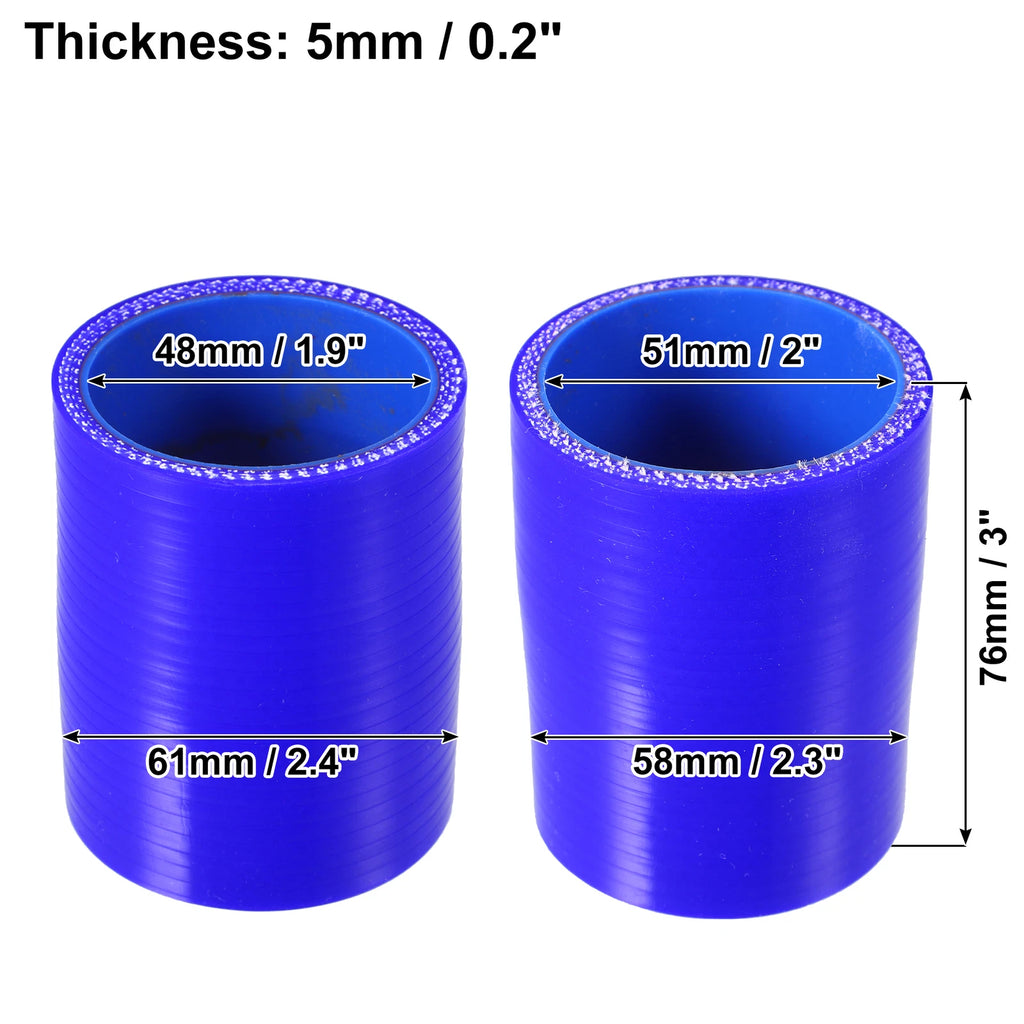 Silicone Hose Coupler for Car Intercooler (48-51mm, 1.9"-2" ID) Blue