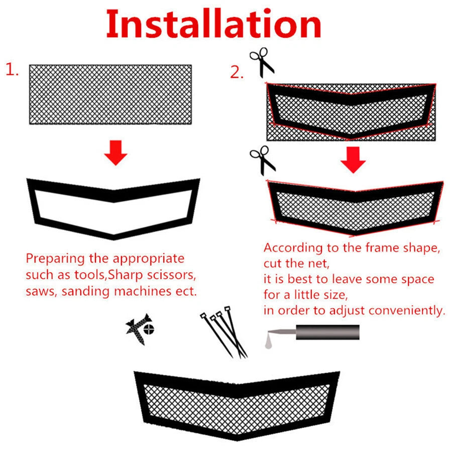 Aluminium Racing Grill Mesh Vent for Universal Fit (0.31"×0.63")