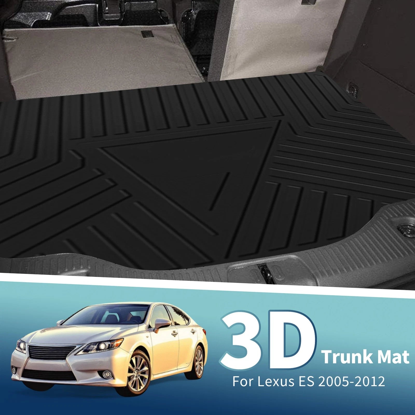 Cargo Liner Rear Trunk Mat TPE Flat for Lexus ES (2005–2012)
