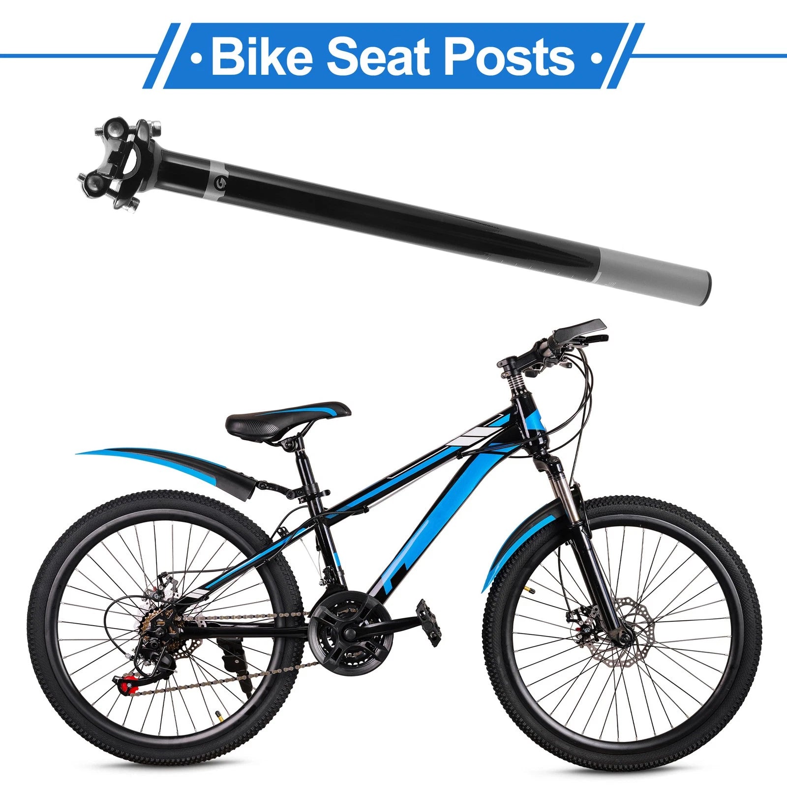 Seatpost Mount 25.4x400mm Adjustable Angle for Bike Saddle (2000–2026)