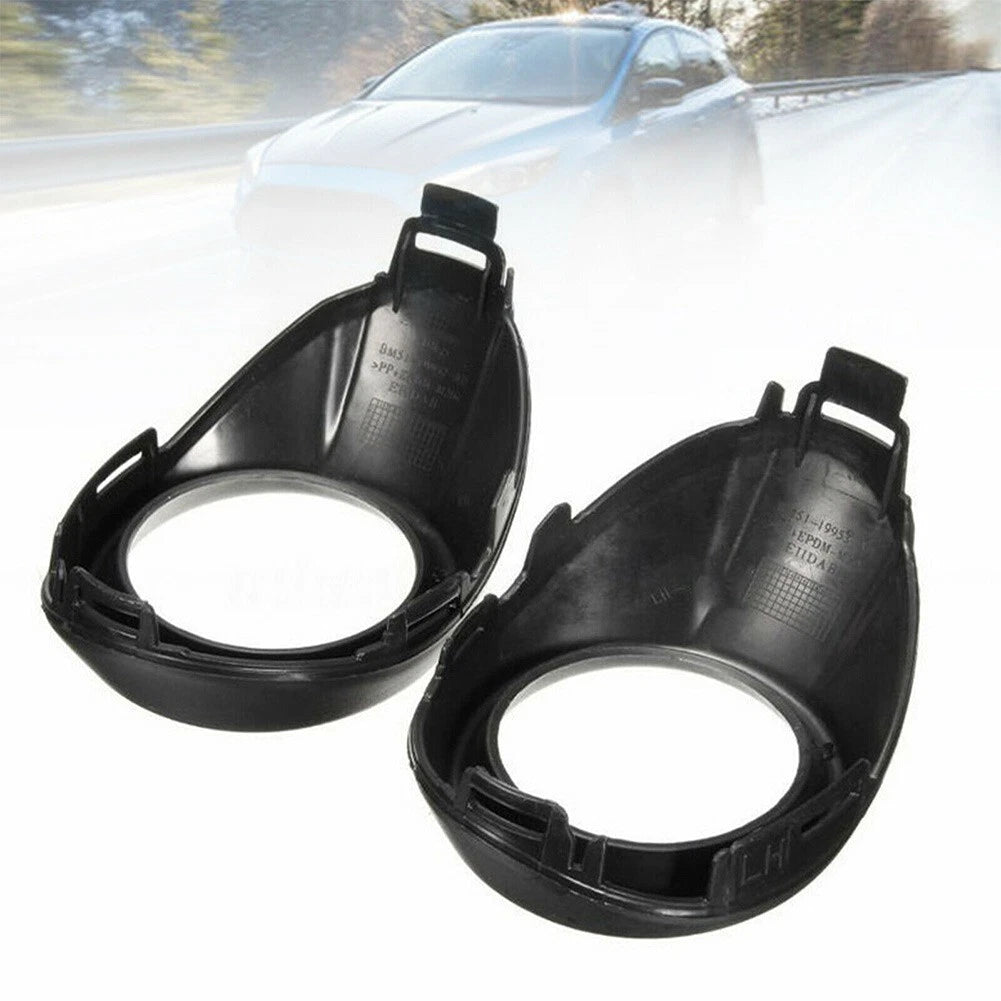 Set of 2 Black Fog Lamp Covers for Ford Focus MK3 (2012–2014) ABS