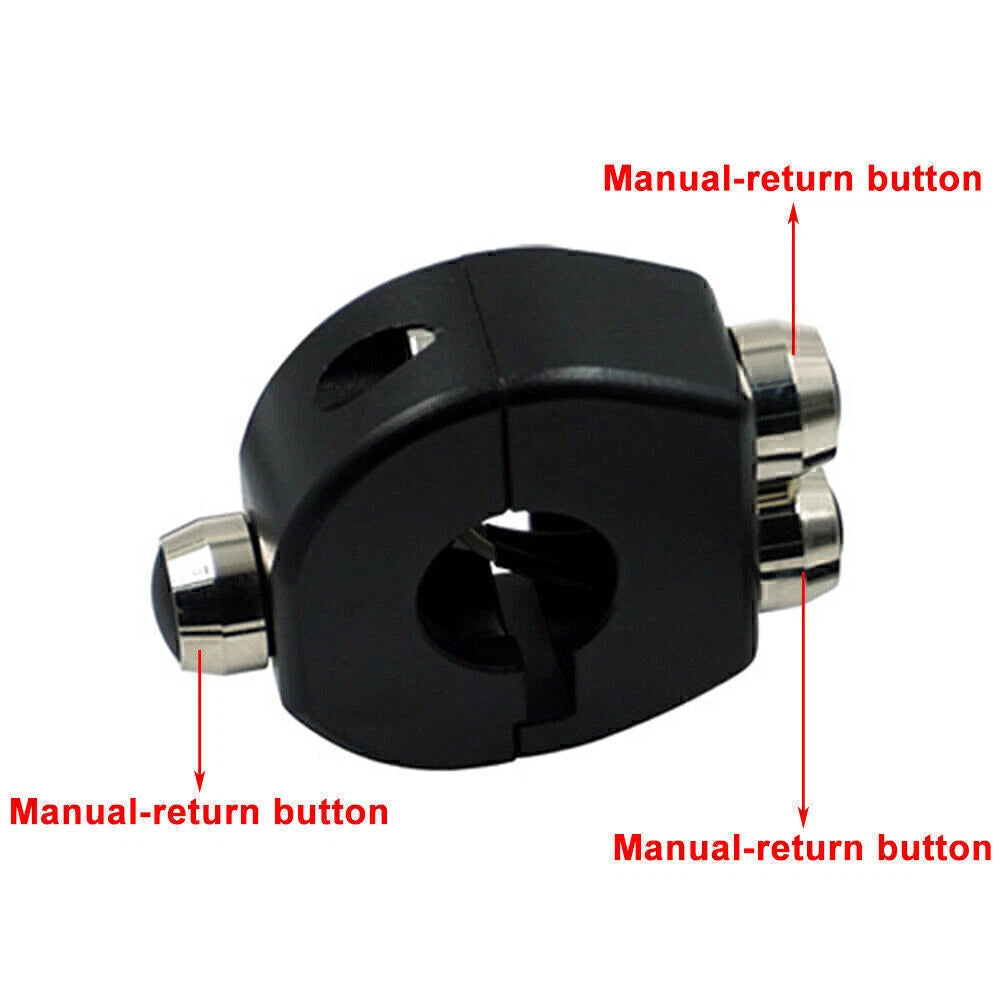 7/8" Black Handlebar Switch for Motorcycle (Self Latch / Momentary)