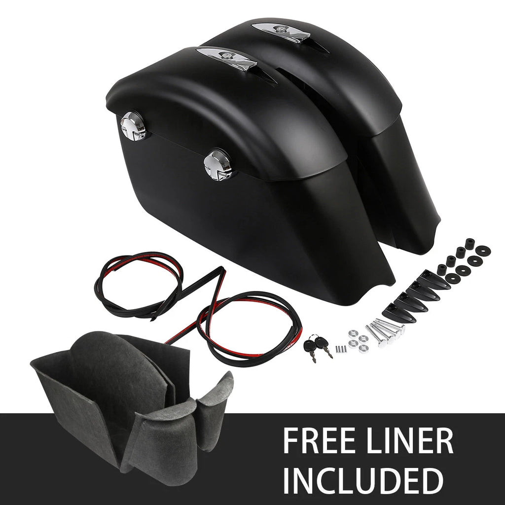 Matte Black Saddlebags with Electronic Latch for Indian Chieftain (2014–2018)