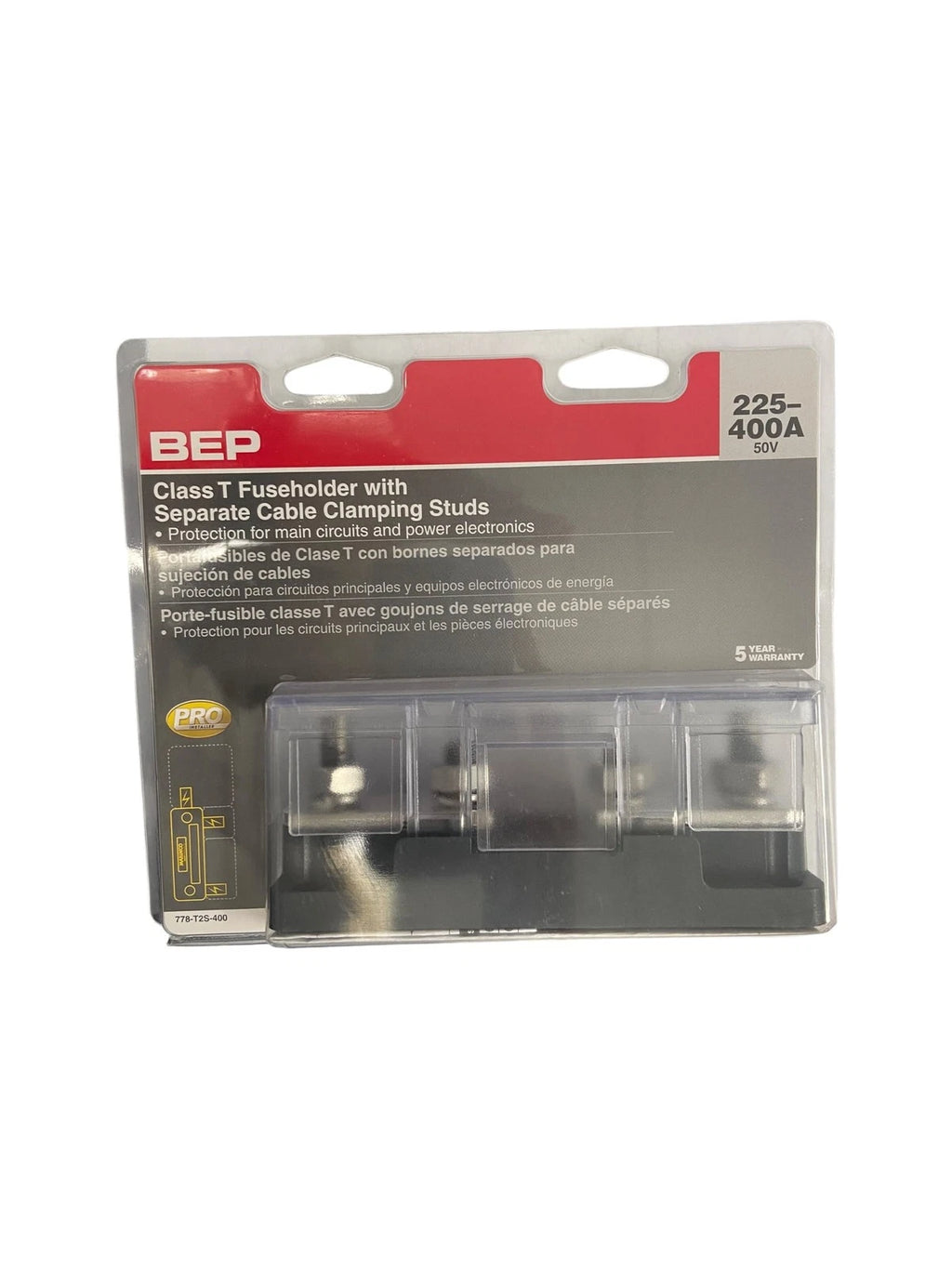 Class T Fuseholder BEP 778-T2S-400 for 225-400A/50V