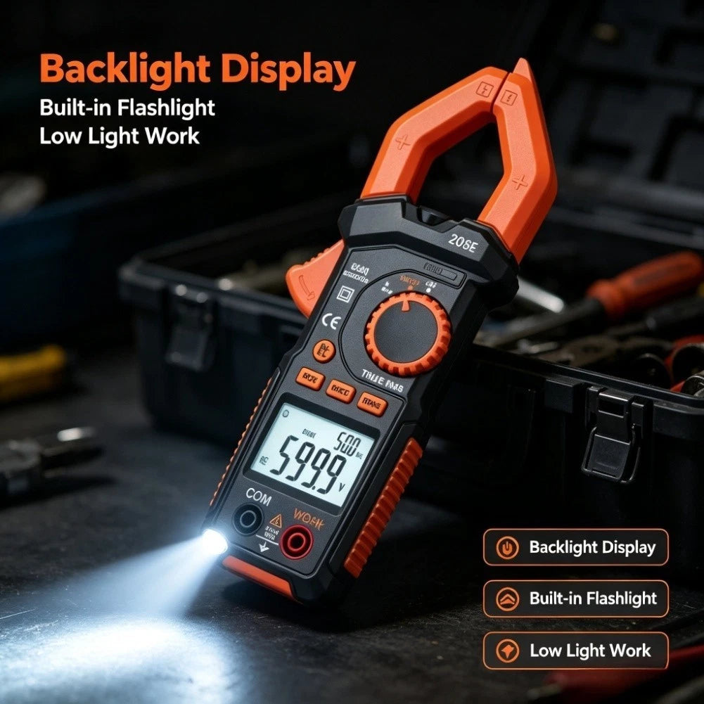 True Digital Clamp Meter 600A DC Measurement 30mm Jaw Opening
