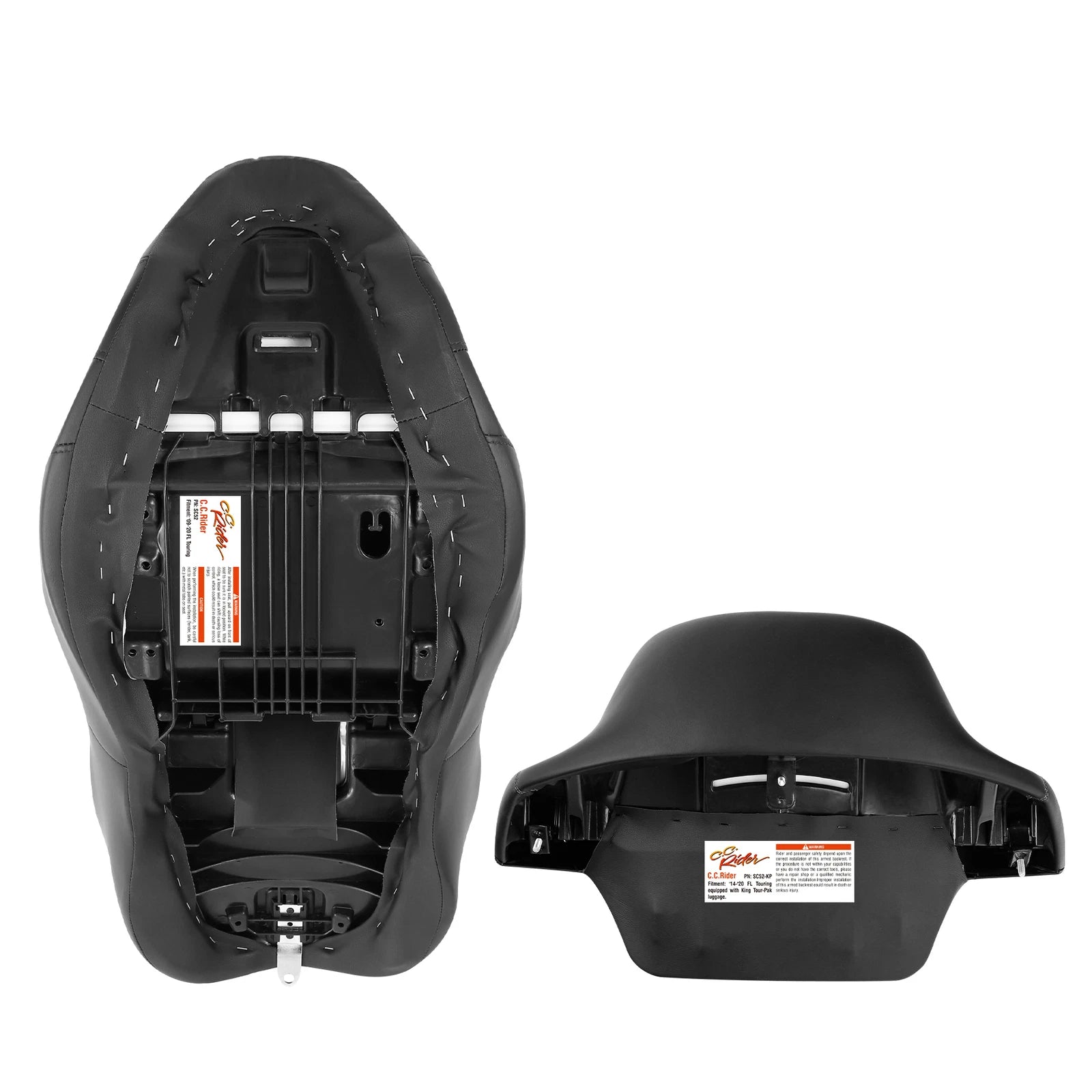 Driver & Passenger Seat King Backrest for Harley Street Glide (2014–2023)