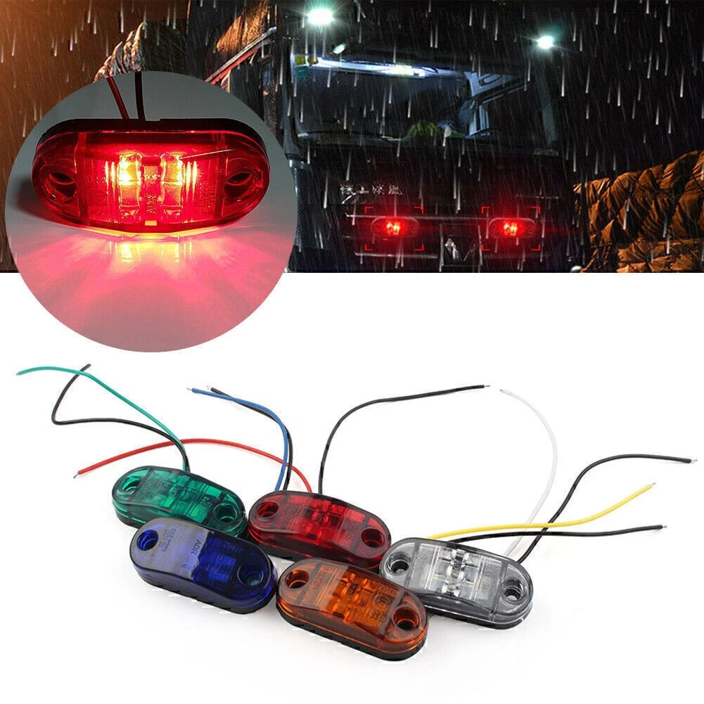 2 SMD LED Side Marker Trailer Identification Light For Truck Trailer RV SUV etc