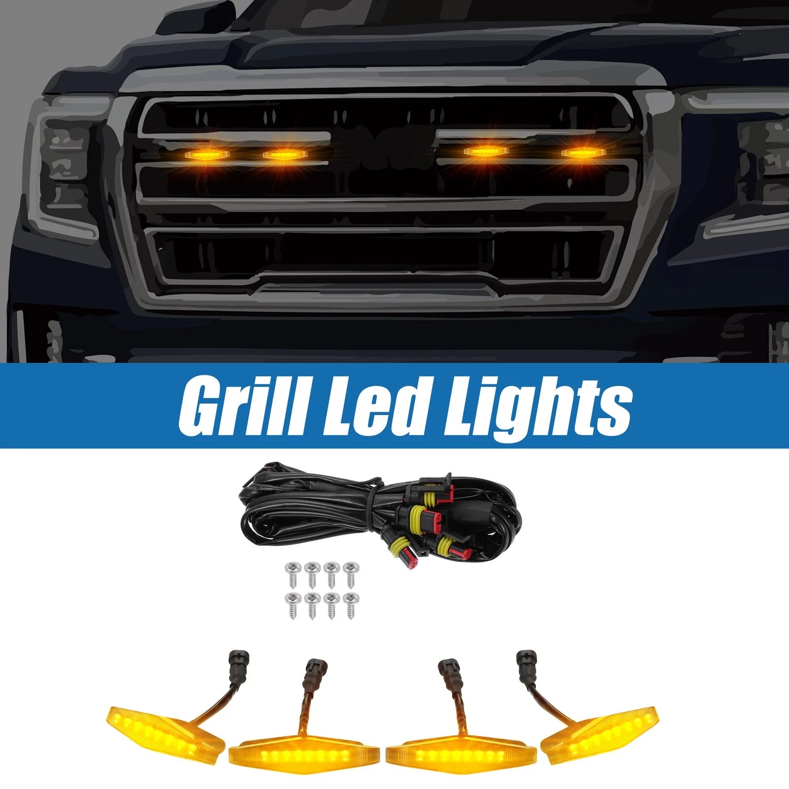 Grill LED Light Front Grille Light Set for Toyota 4Runner TRD Pro (2014–2023)