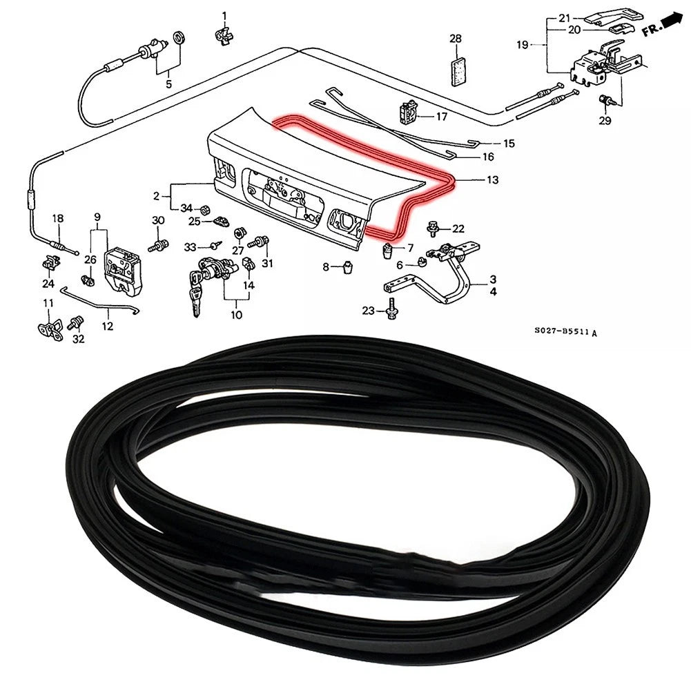 Trunk Rubber Seal for Honda Civic Sedan