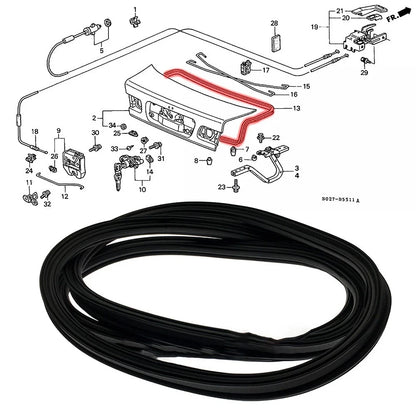 Trunk Rubber Seal for Honda Civic Sedan