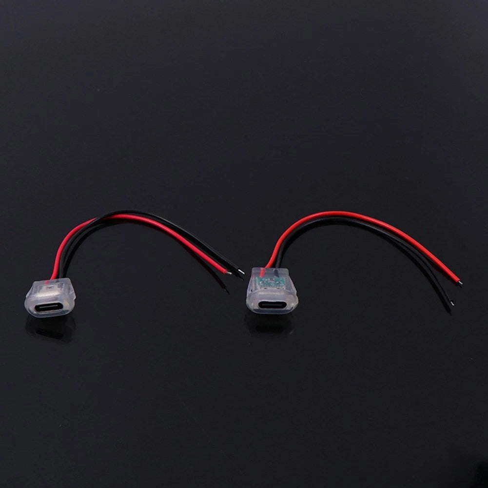 2X Waterproof 2pin Type C Charging Socket with LED Light for